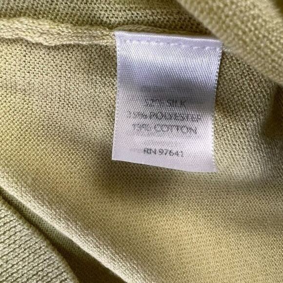 J.Jill Endive Sweater Womens Small Yellow Silk  Button Detail - Picture 6 of 8
